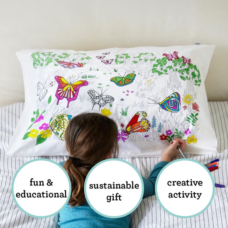 eatsleepdoodle - Coloring Pillowcase for Kids â€“ Reusable DIY Pillow Cover with Washable Markers, Educational Arts & Crafts Activity for Boys & Girls, Fun Gift for Creative Play, Machine Washable - Image 4